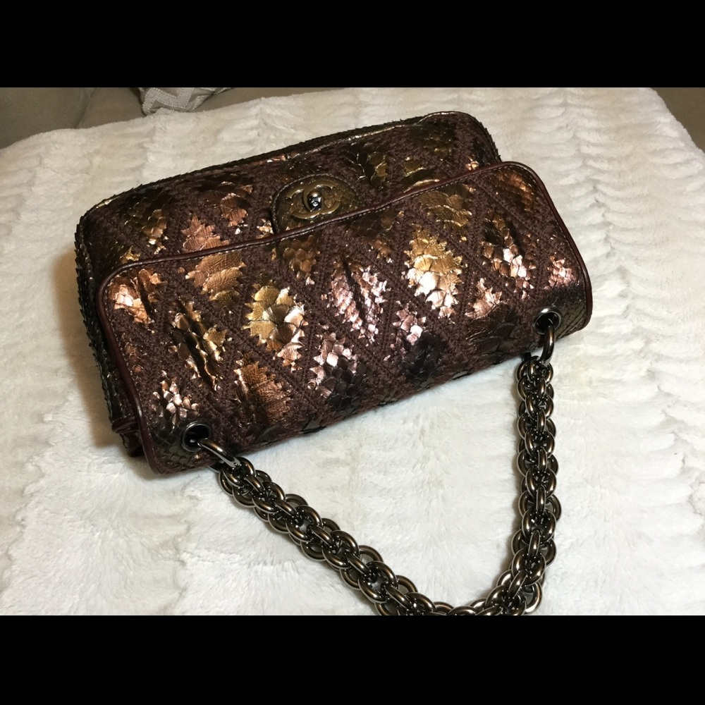 Chanel bronze metal python crochet bag - Picture 9 of 15